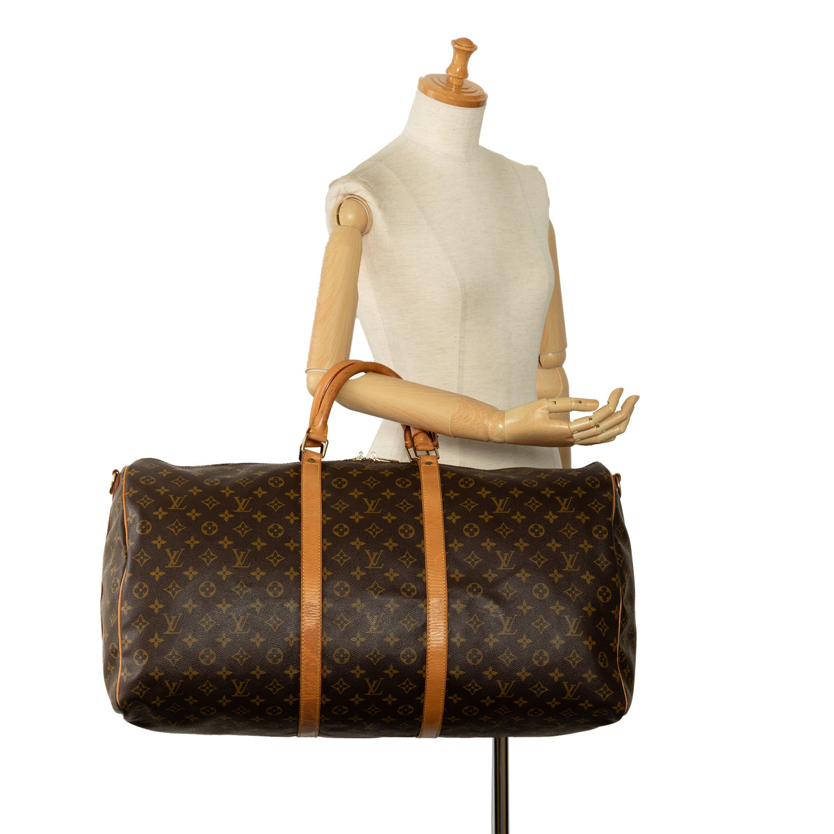 Unisex Brown Vuitton Monogram Bandouliere Keepall Canvas Louis Authenticated Bag (Good) Travel Pre-Owned 60 WeekenderBag