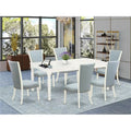 of 6 Set & Set Linen Dover Blue, Kitchen Baby Table White -