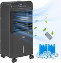 Water for 32" Unit LED Office, Evaporative Tank 3-In-1 Cooler, Fan HOMCOM Water Conditioner Humidifier Timer, Ice Mobile Home Bedroom, with 3.2gal Cooling Oscillating, Black Display, Air Remote,