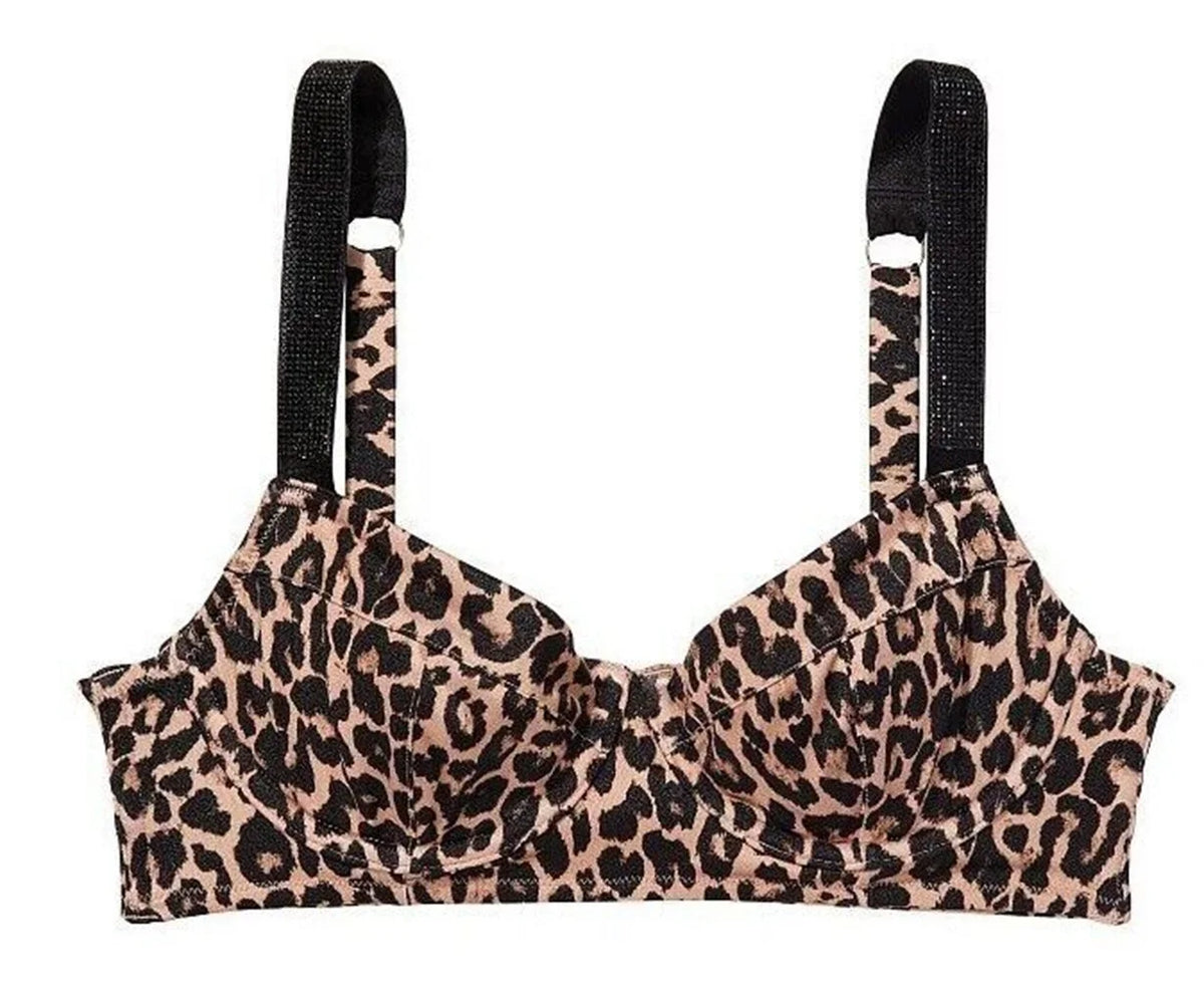 38D Shine Animal Secret Size Victoria’s Strap NWT Top Swim Print Wicked Bikini