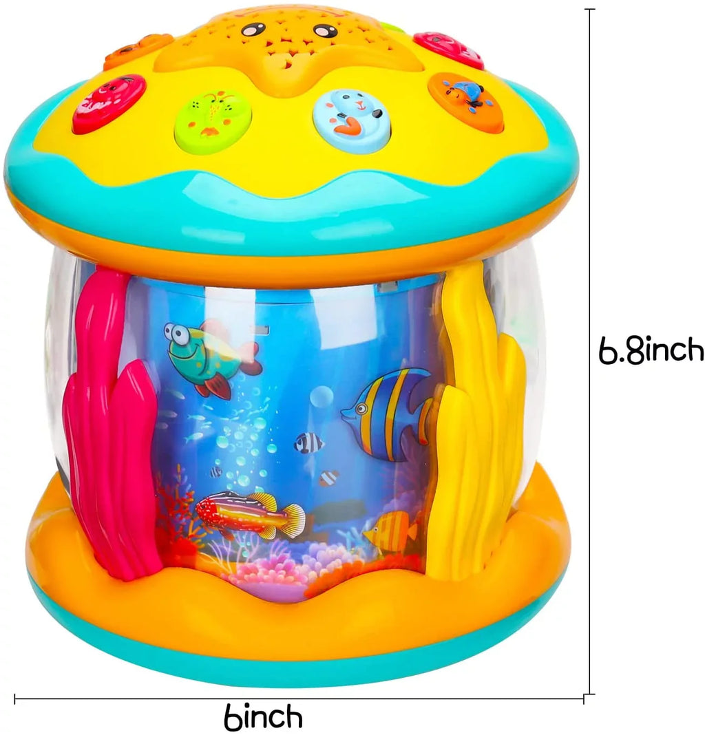Musical Time to 4 Learning Baby Light Tummy in Toys 12 ISHANTECH Months Toys 6 Ocean Rotating Crawling Projector 1 Up