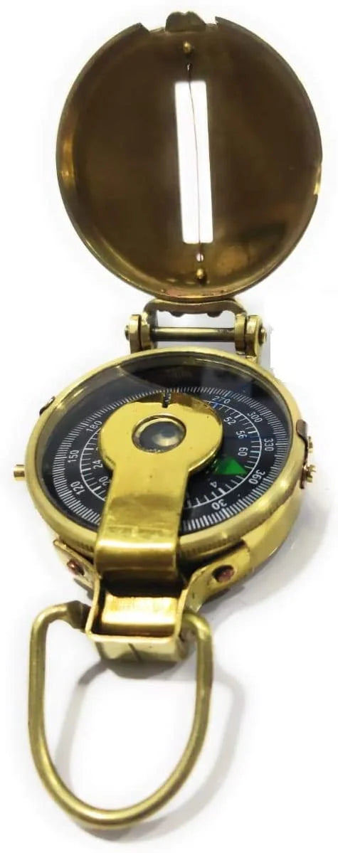 Pocket Classic Outdoor Travelling Style Equipment, Military Camping Fashioned Navigational Old Camping Brass Compass