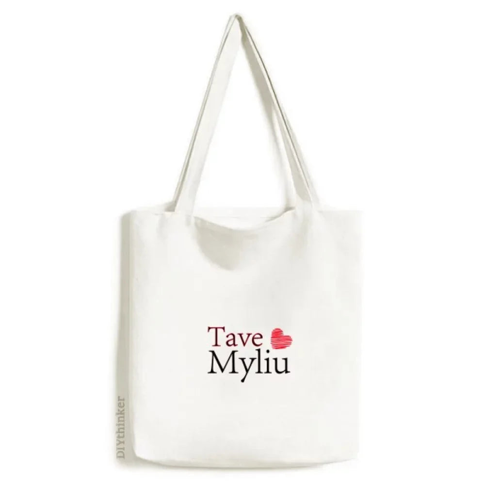 Language Lithuanian Shopping Mandarin Bag Tote Casual Handbag Myliu Satchel Tave Canvas