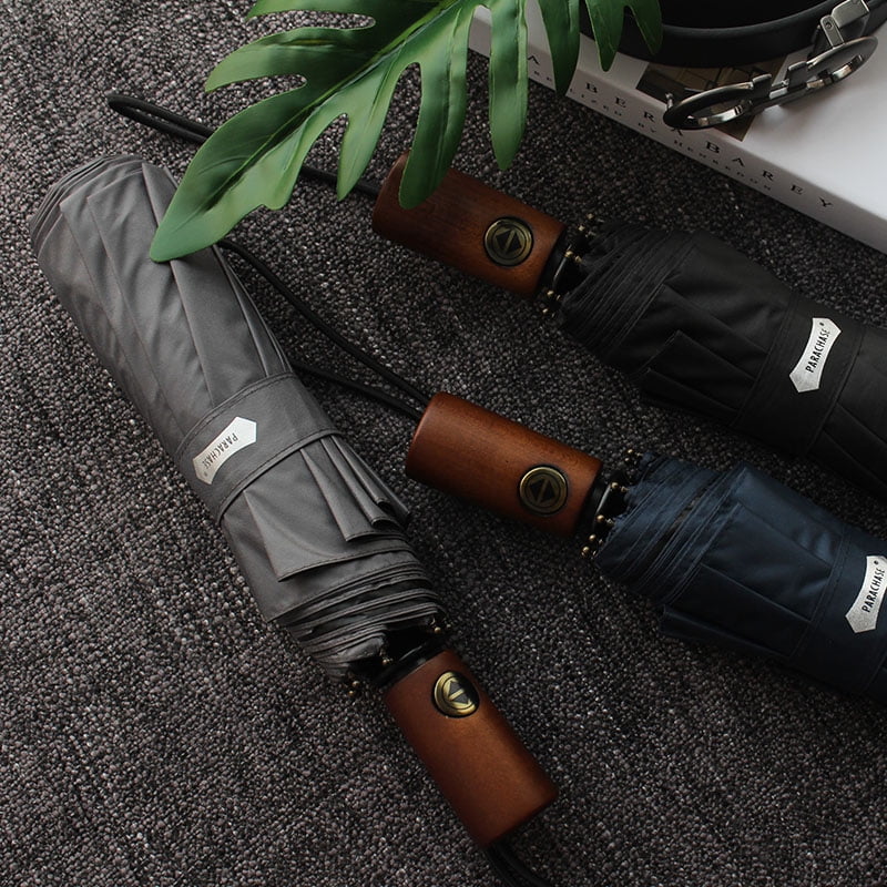 Anti Business UV Golf UPF50+ Handle 10 Windproof Ribs Sun Umbrellas Umbrella Wood Umbrella Men Clear Parasol