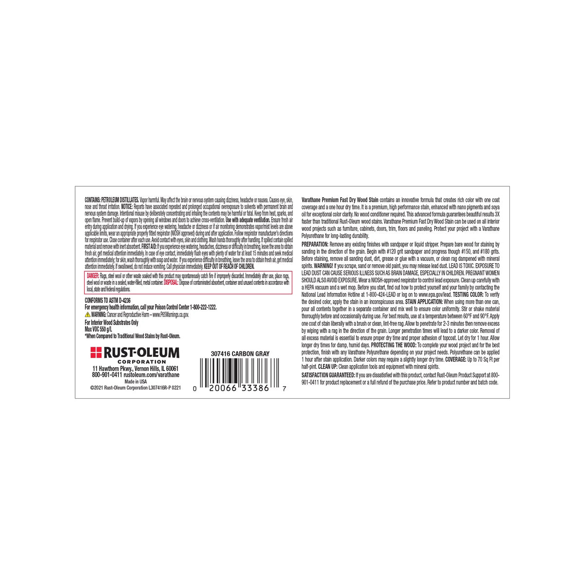 Fast Wood Varathane Carbon 4 Half Pack Premium Dry Pint, Stain-307416, Gray,