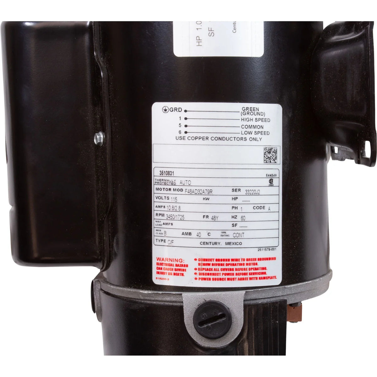 Aqua 1.0hp Pump, Century, 2-Speed, 115v, 48 2" Flo Frame, XP2,