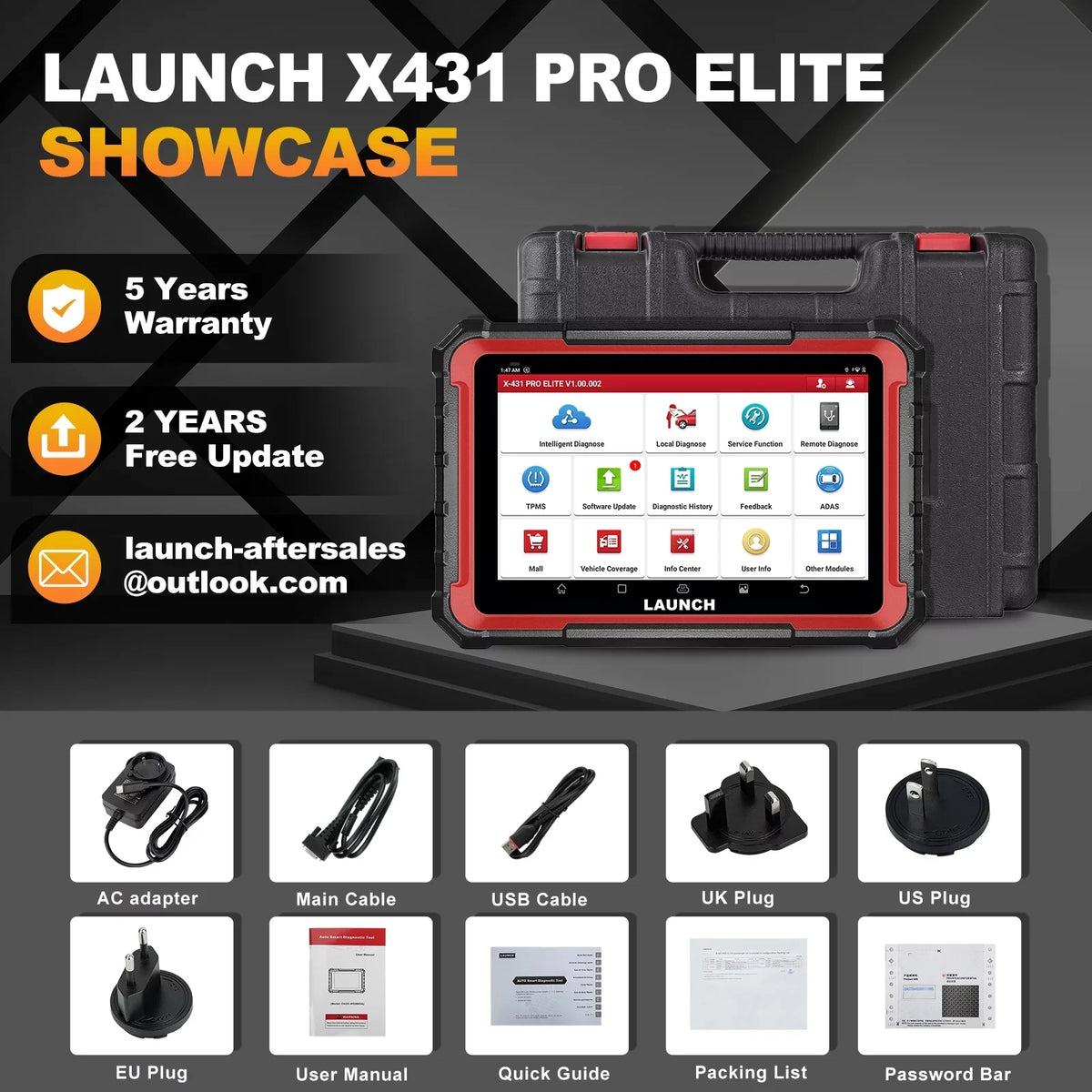 ECU All Auto 32+ 2 Years X431 Bi-Directional Services, Coding, ELITE Automotive Tool, CANFD PRO Scan Systems Car DOIP, Scanner Autoauth, with Update FCA Free Diagnostic LAUNCH