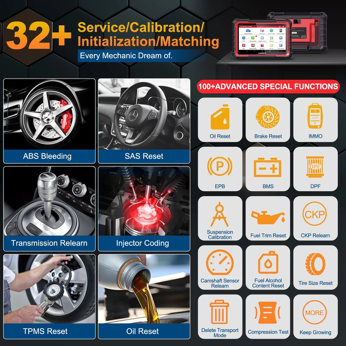 ECU All Auto 32+ 2 Years X431 Bi-Directional Services, Coding, ELITE Automotive Tool, CANFD PRO Scan Systems Car DOIP, Scanner Autoauth, with Update FCA Free Diagnostic LAUNCH