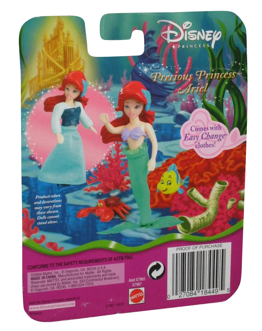 Mattel Flounder Disney (2004) w/ & Sebastian Figure Up Set Princess Dress Precious Ariel