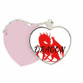 Dragon Mirror Travel Winged West Makeup Animal East Purse Myth Pink Heart