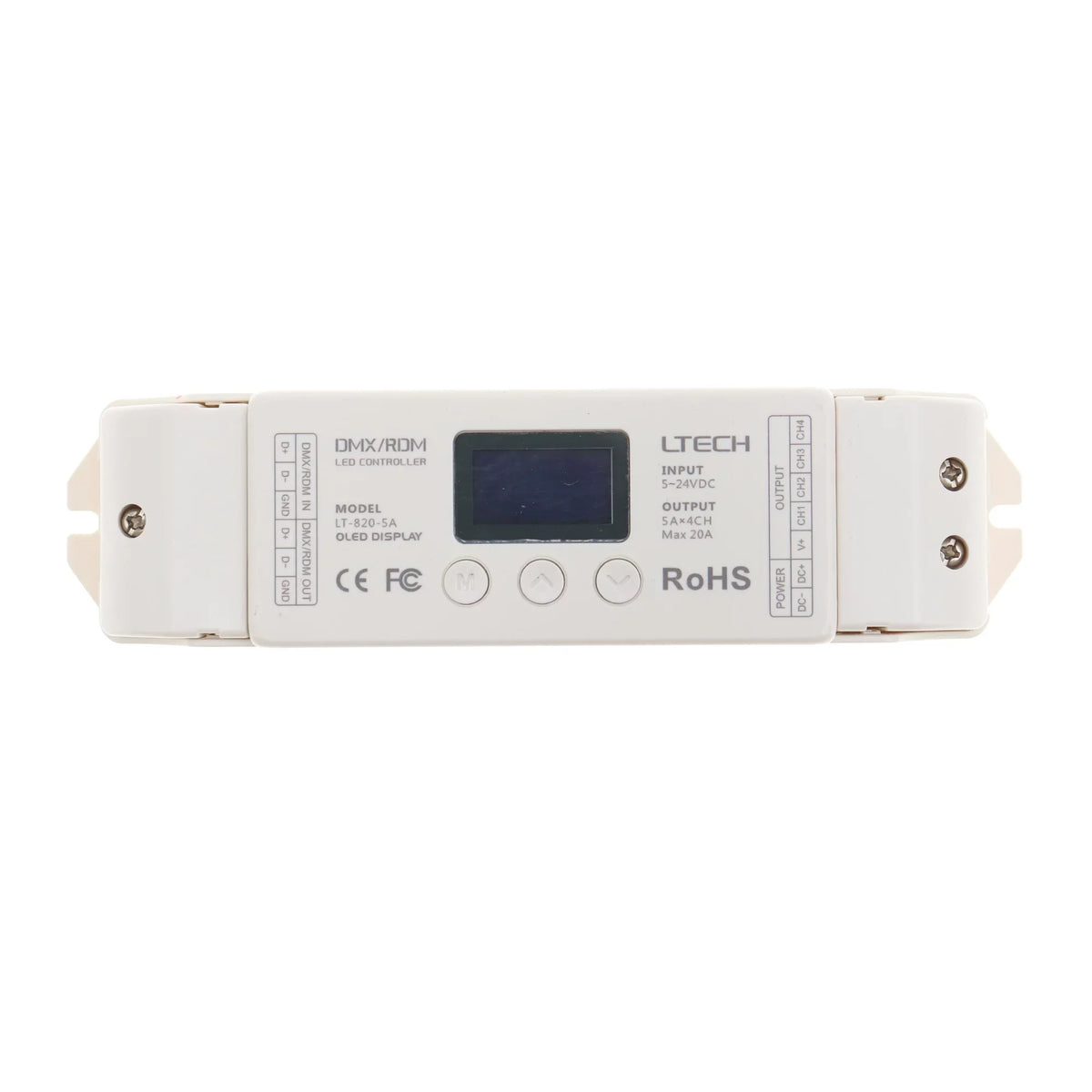 5A/CH, LTech Channel DC, & RGBW DMX RGB RDM 100-480W LED 5-24V LT-820-5A 4 Controller Decoder