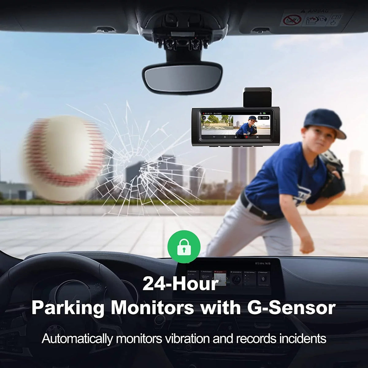 Magnetic WiFi Dual Mode, Front and Record Dam, G-Sensor, App Built-in Dash Night Super Control, Dash D32 Cars Accident Camera Cam Rear, for Mount, Yeecore 2.5K+1080P Parking Portable Vision, GPS, Dash