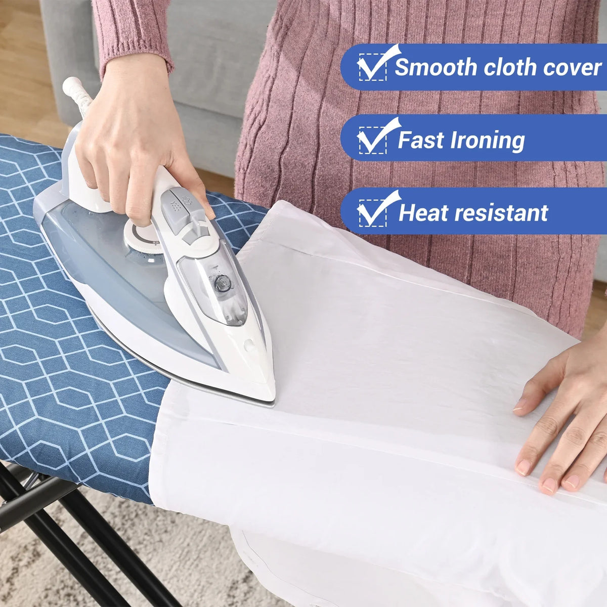 Adjustable Board,Iron Height,36"x13" Levels Iron with Stand Kingrack 7 Rest, Ironing