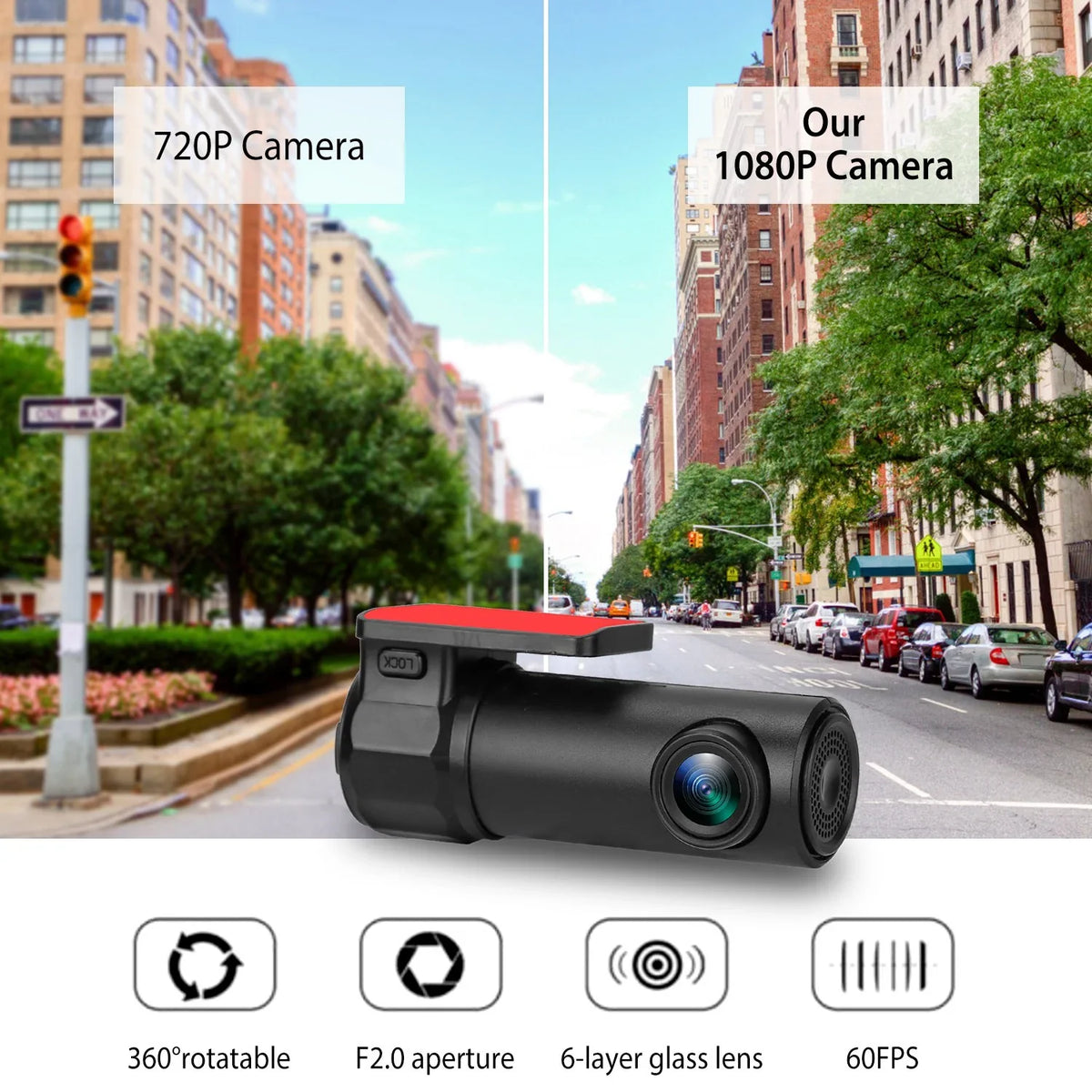 Recorder Looping Dash iNova 170°HD App Car Car Recording Camera 1080P Wifi G-sensor Cam DVR