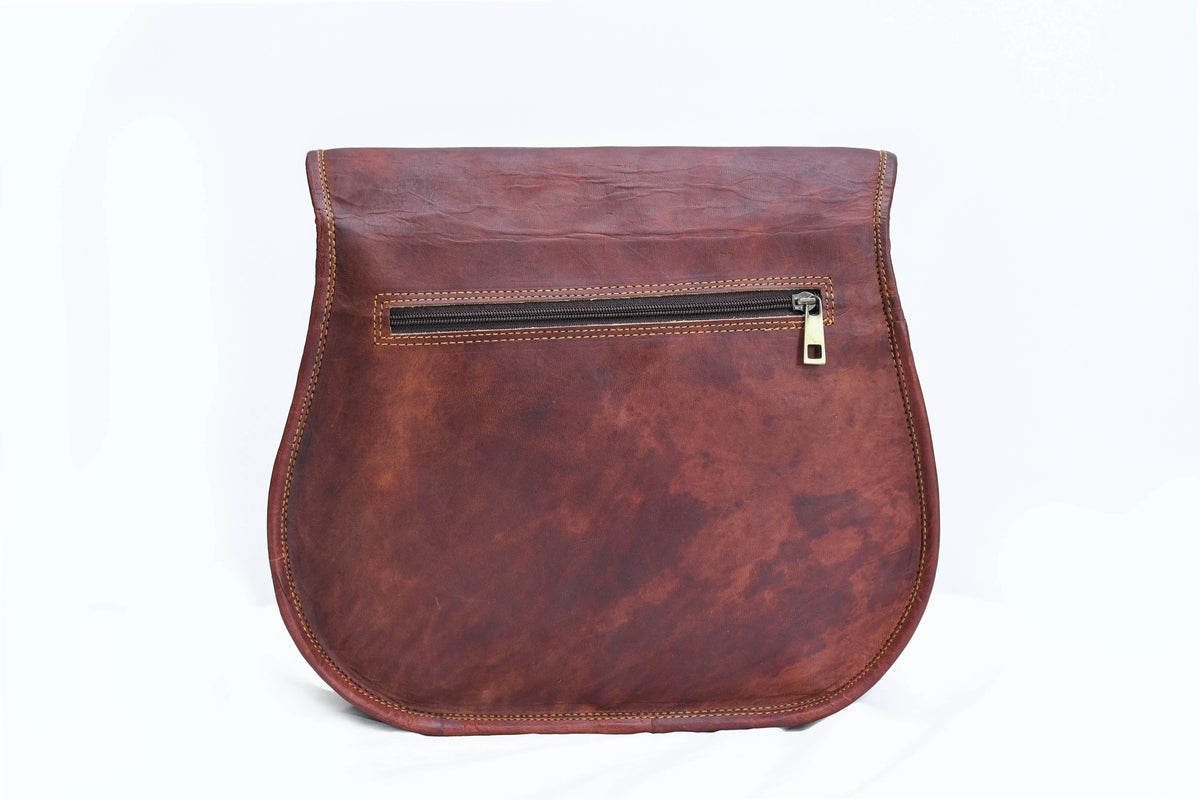 Tablet Purse Rustic Saddle Real 9" Body Bag Shoulder Women's Leather Satchel Cross Handbags Retro Vintage