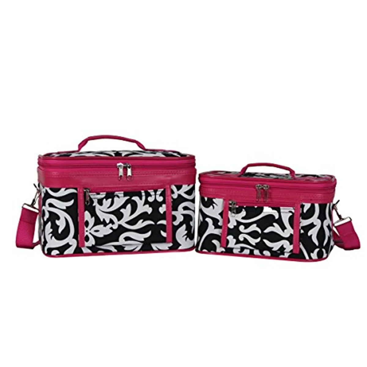 Case Cosmetic 2-Piece Pink World Traveler Set Trim Damask -