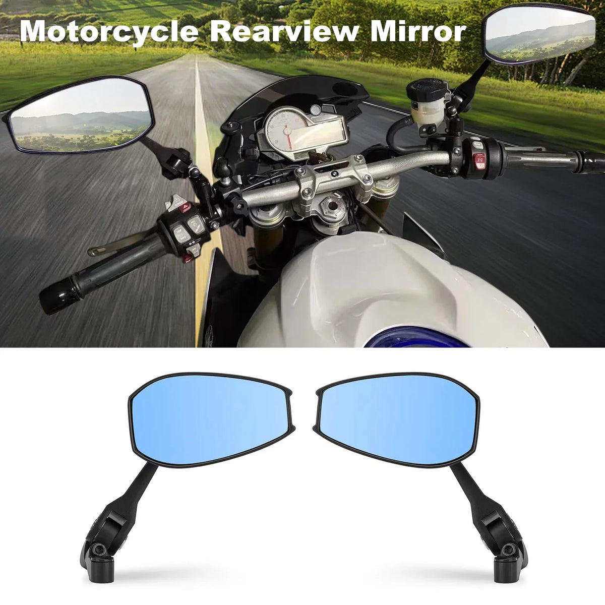 and Motorcycle Enhance Aluminum Car Rearview Base Rear Safety Mirror with Universal - Pair - Visibility of Anti-dazzle Mirrors Reversing Electric