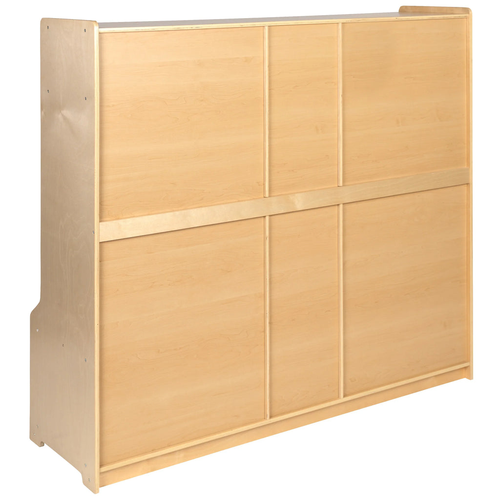 5 Design BizChair Locker Cubbies, Wooden Friendly and Storage Organizer Bench, 48"H School Coat 48"L - with Kid x Section Hook-Safe, (Natural)
