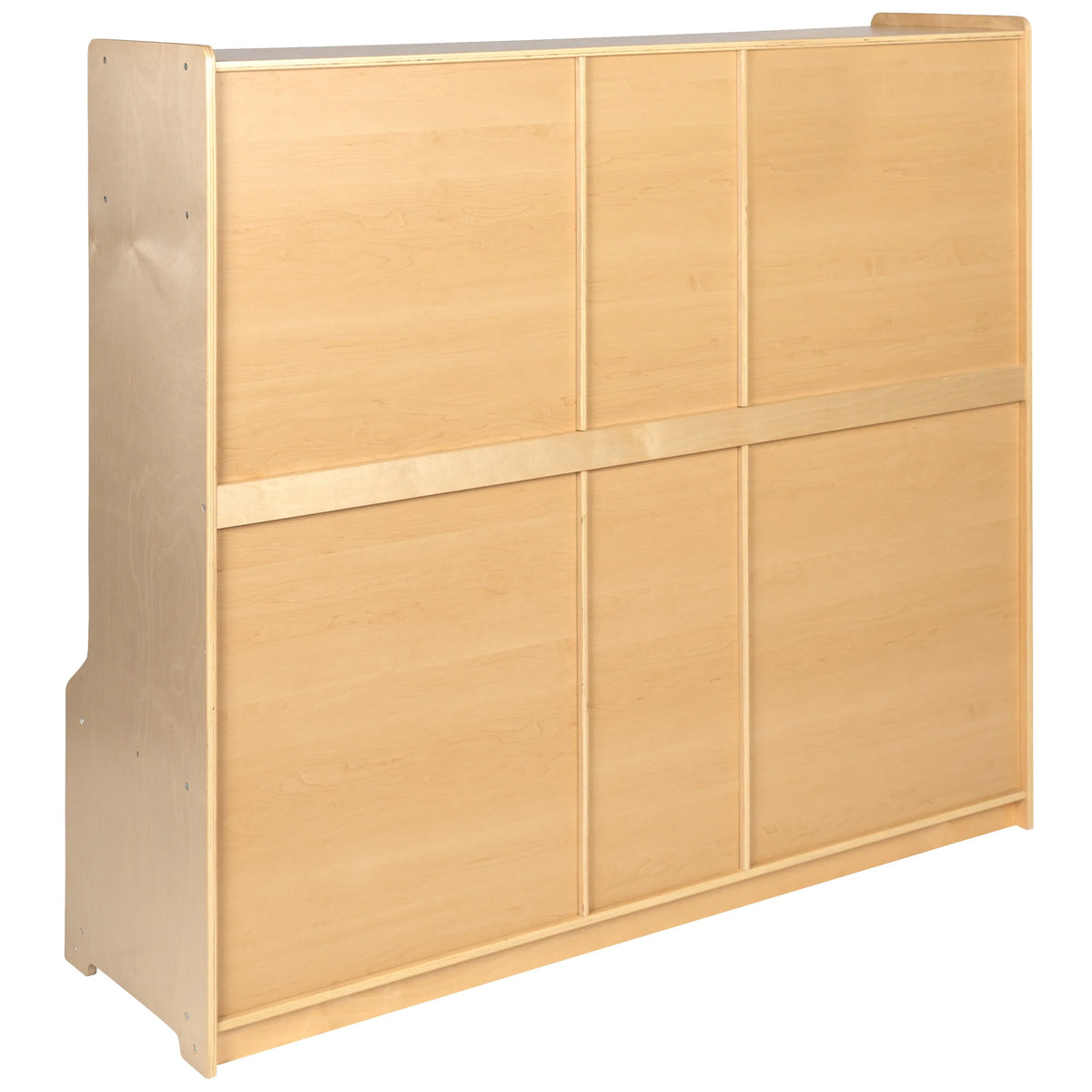 5 Design BizChair Locker Cubbies, Wooden Friendly and Storage Organizer Bench, 48"H School Coat 48"L - with Kid x Section Hook-Safe, (Natural)