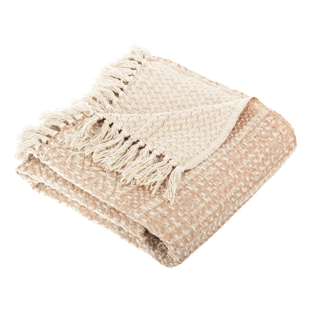 Beige/Copper with 60" Striped Throw x Fringe, SAFAVIEH 72", Becks