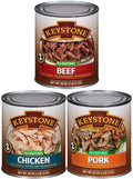 Long Cans Chicken 2 Pork (6 Natural 28oz of Survival Keystone Life Camping Emergency Food eat Ready Beef, - Combo and Shelf All Each) to Cans