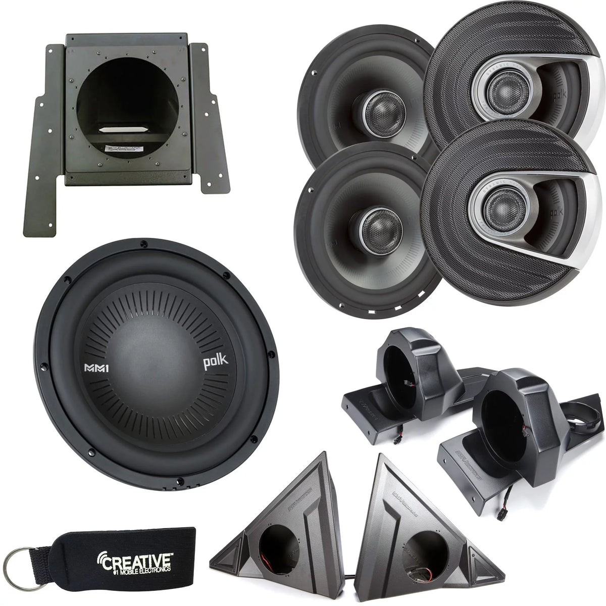 Speaker Sub SSV with MM652 Rear Speakers - Works with Enclosure Polk Front For & Sub Polaris Slingshot MM1042SVC & Pods