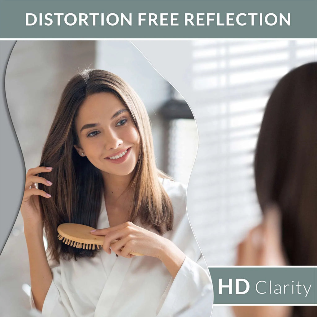 Wall Reflection by - Multiple Irregular Directions Hotel HD Quality from with x - Clarity 36" Designs 24" - Craftsmanship Frameless Mount Barnyard Mirror Abstract Asymmetrical Shape