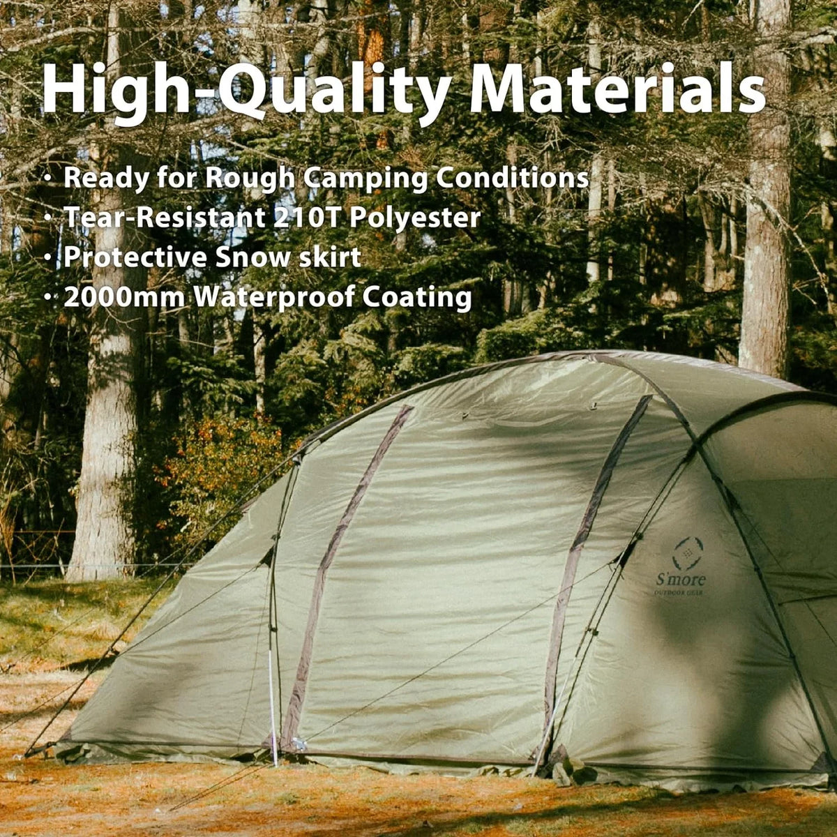 Divider, Screen Room Glamping Room YANPO Person Durable Large with Tent Setup Easy Tent with with Tent Porch, Weatherproof 2/3/4/5/6 Family Tent, Camping