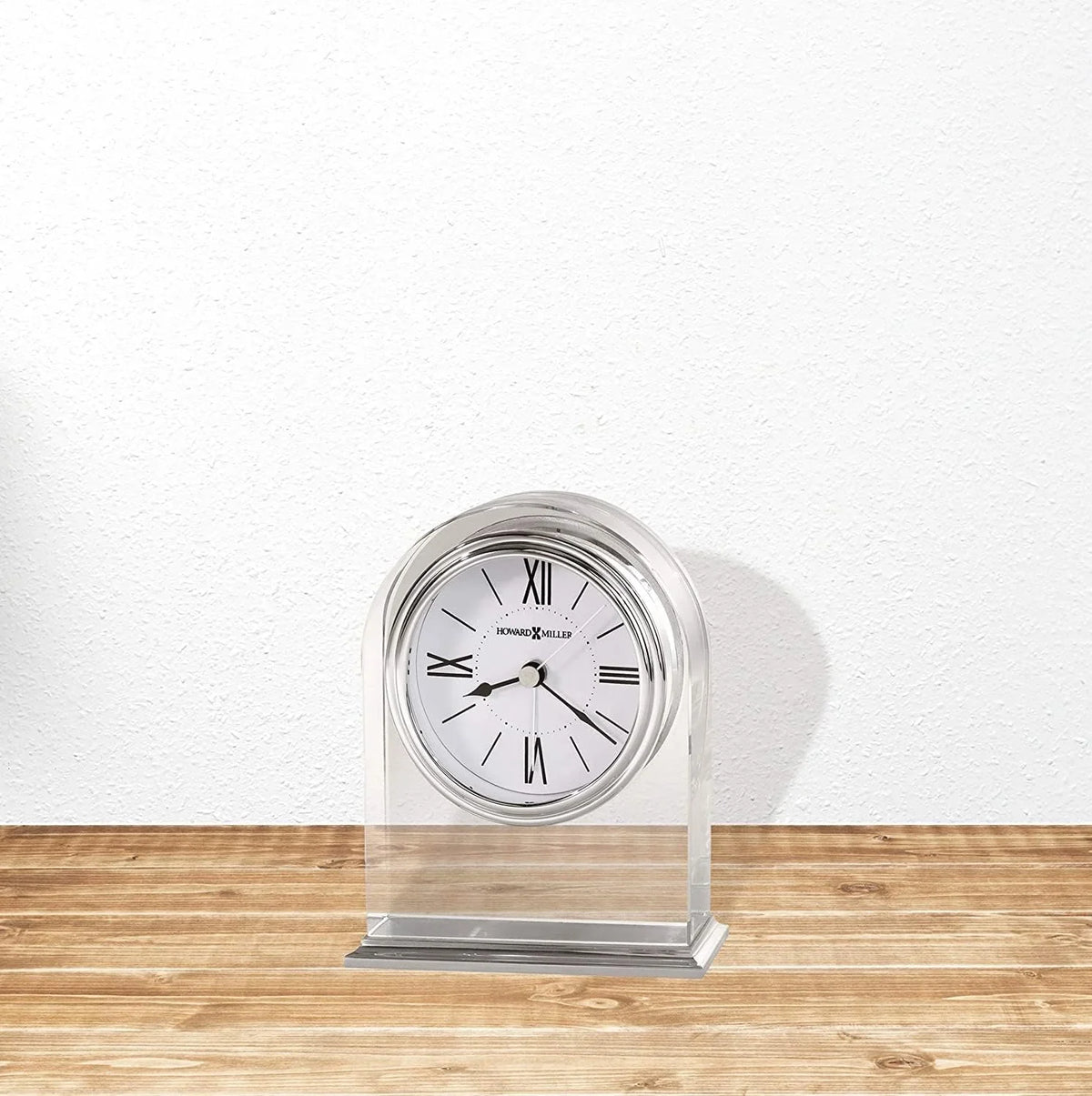 Aluminum Optica Movement Quartz Bottom, Alarm Clock Felt Table 645-757 – Silver-Tone Arch, Base, Brushed/Polished Crystal Bezel, Waterfall