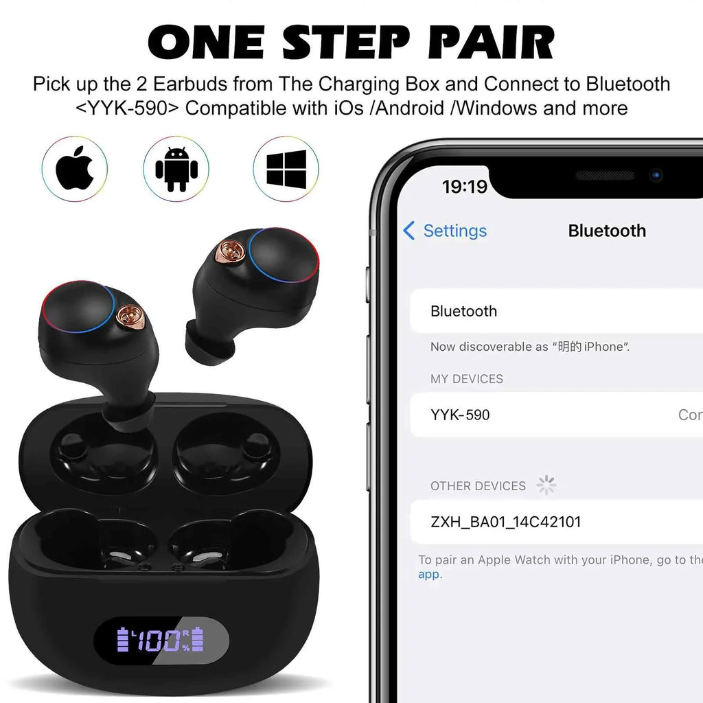Bluetooth Charging Connection, + Black, Bluetooth Water Boost Compatible Bass with 5.2 Lenovo Case, UrbanX Tab V7 Dual Resistance, True Earbuds Connect, Balanced, Wireless IPX5