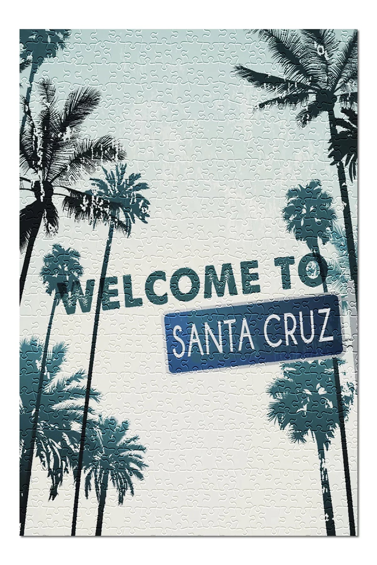 in for Palms California, inches, Jigsaw Puzzle Santa Piece (19x27 USA) Street and Cruz, Premium Sign Made 500 and Adults Family,
