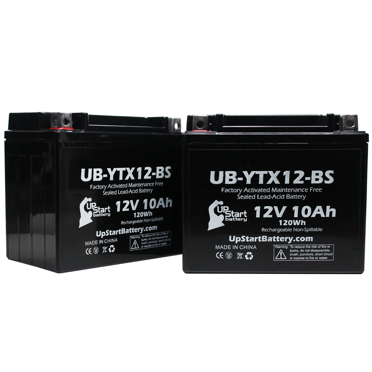 Battery Activated, 2-Pack Free, UB-YTX12-BS 2001 CC Maintenance GSX-R1000 Factory 10Ah, Suzuki Replacement Battery - UpStart 12V, 1000 Motorcycle