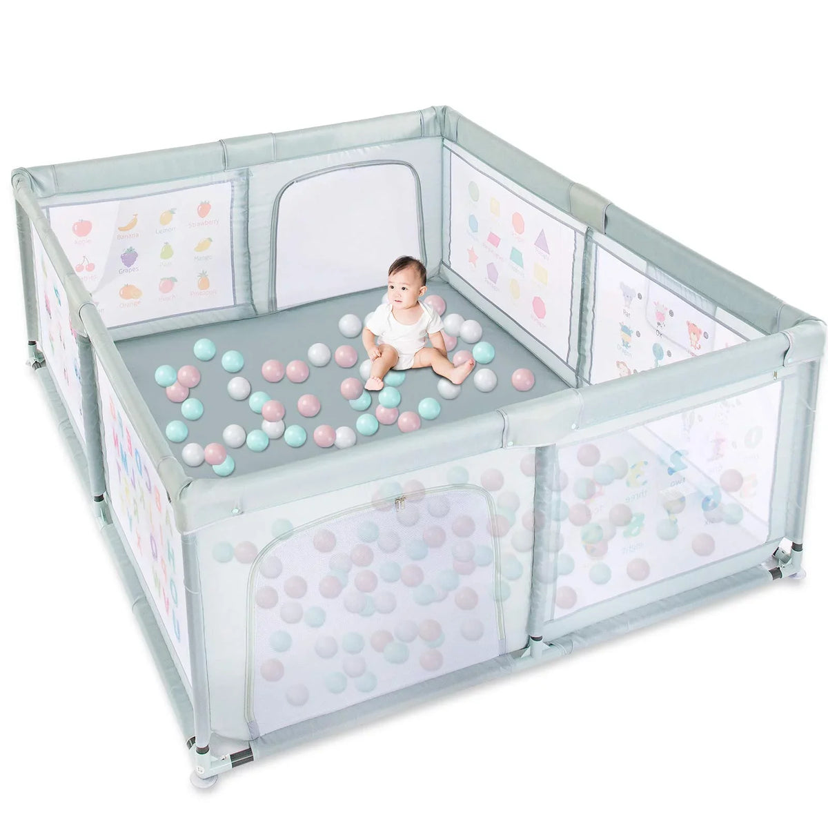 Baby with Pull inch 59*70*27 Nordmiex for Playpen Yard Two Baby Play Safety Rings,