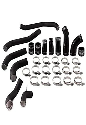 Black Compatible Wrinkle Ford Pipe Mishimoto F-150 With Raptor Kit 2017+ Intercooler MMICP-F35T-17KWBK