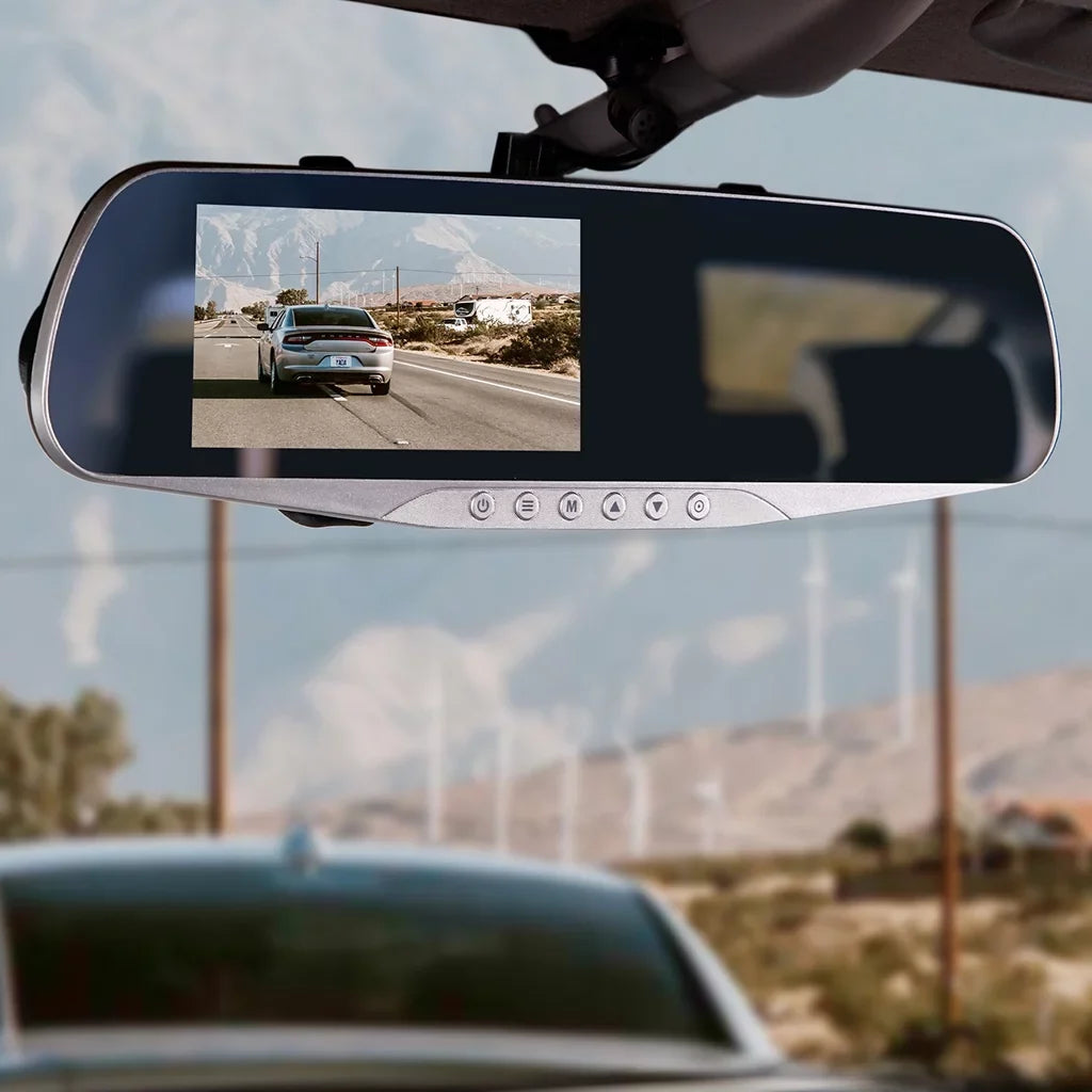 Mirror, YADA onto Mirror and Rear-View Silver 2-in-1, Roadcam FHD 4.5" Existing LCD Mirror Cam Dash View Mounts Screen, Rear 1080P