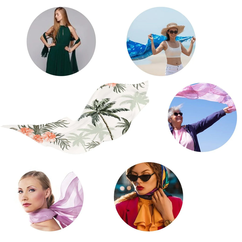 Wraps Shawls for Gift Wraps Hair Oblong Silk Trees Packed Women Scarf Sunscreen Headscarf Palm Neck Large Long FREEAMG