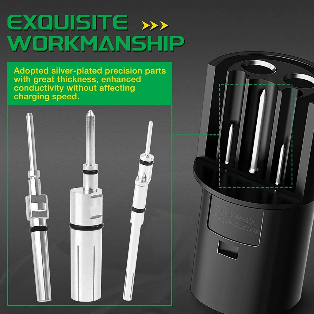 Chargers AC Campmoy J1772 - 250V Adapter, Vehicle to (EV) Compatible SAE (Black) 60A Electric Tesla & with J1772