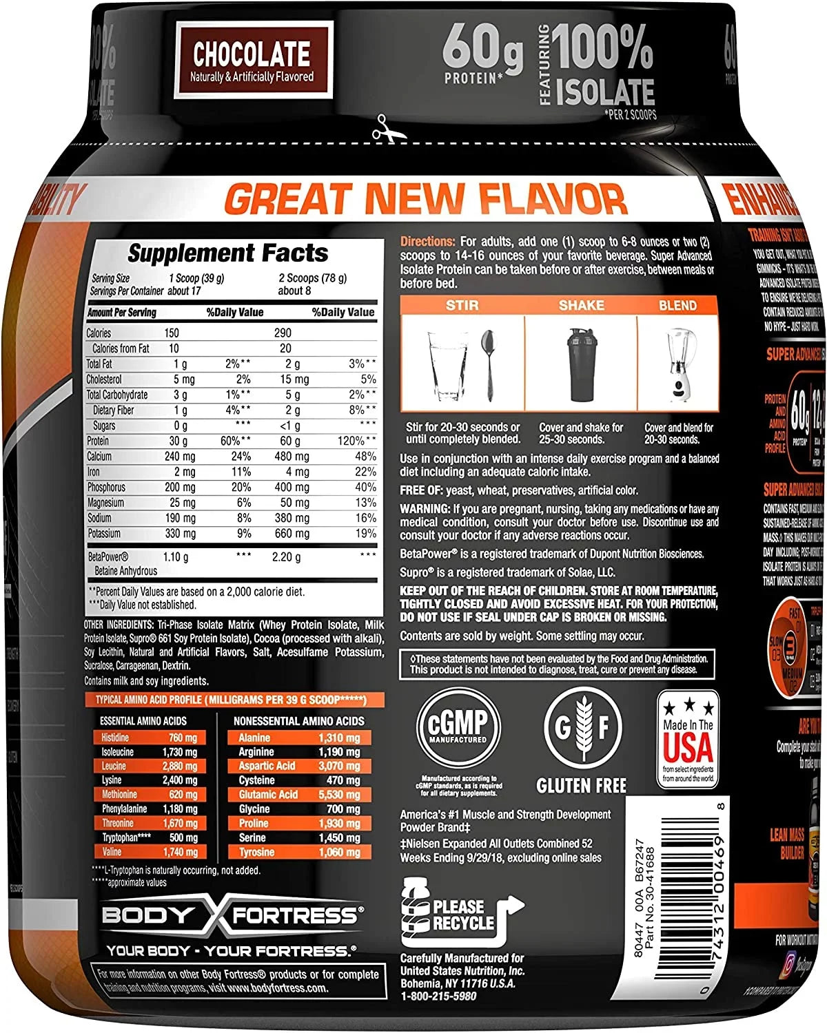 Gluten Advanced 1.5 Powder, Whey Free, Vary) Fortress (Packaging Chocolate, lbs Isolate Super Protein May Body