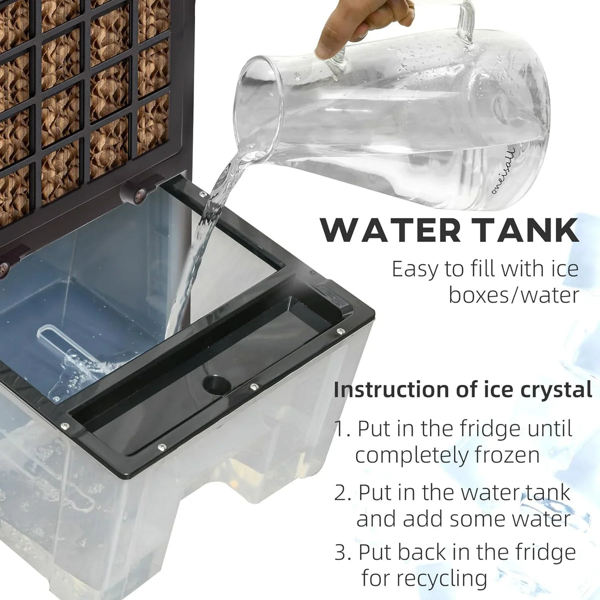 Water for 32" Unit LED Office, Evaporative Tank 3-In-1 Cooler, Fan HOMCOM Water Conditioner Humidifier Timer, Ice Mobile Home Bedroom, with 3.2gal Cooling Oscillating, Black Display, Air Remote,