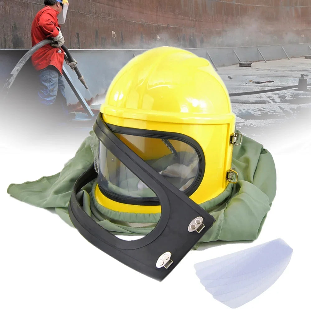 Hood Sandblast AIR Safety Helmet Supplied Protector Sand Yellow FED Blast