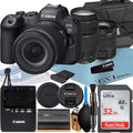 Card + RF SanDisk + R6 II EF + Case ZeeTech Camera 32GB Bundle with 24-105mm Mark Memory LED Canon + 75-300mm Lens + Flash Mirrorless EOS Accessory