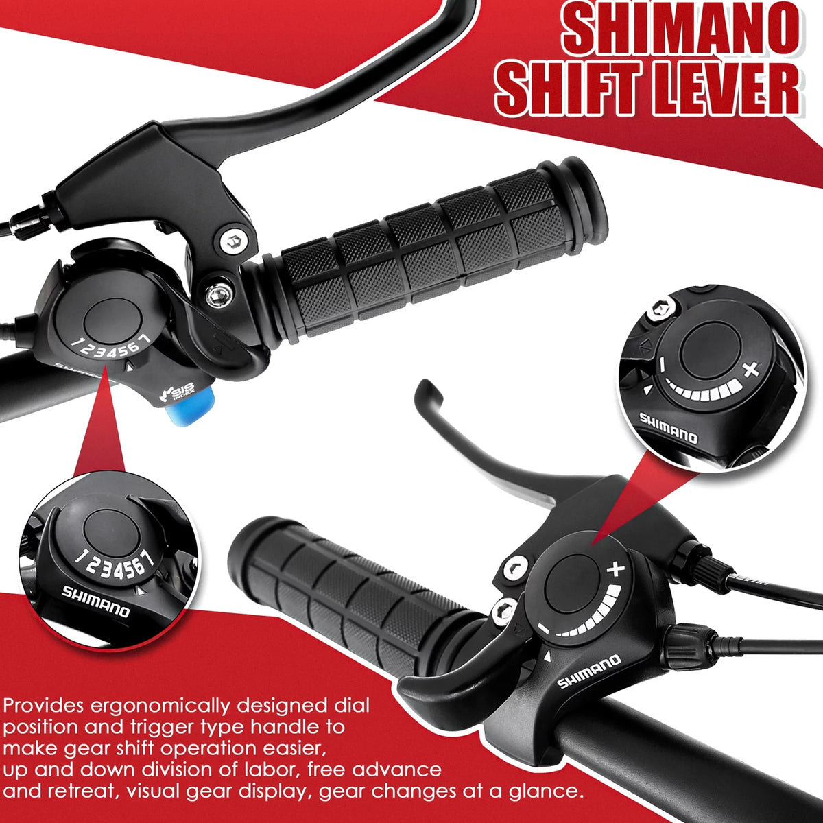 with Black, Speed for 26 and Bike Orange or SOCOOL Fork Suspension inch Bikes, Full Road Brake Teens, Adult UF511BK 21 bike Bike, City Disc Mountain