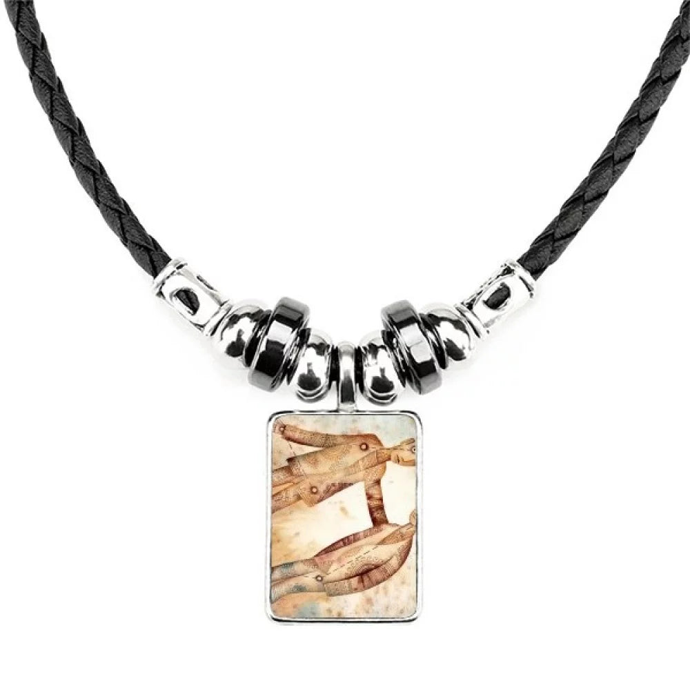 Rope Leather Pendant May Zodiac Necklace Jewelry June Geni Constellation Torque