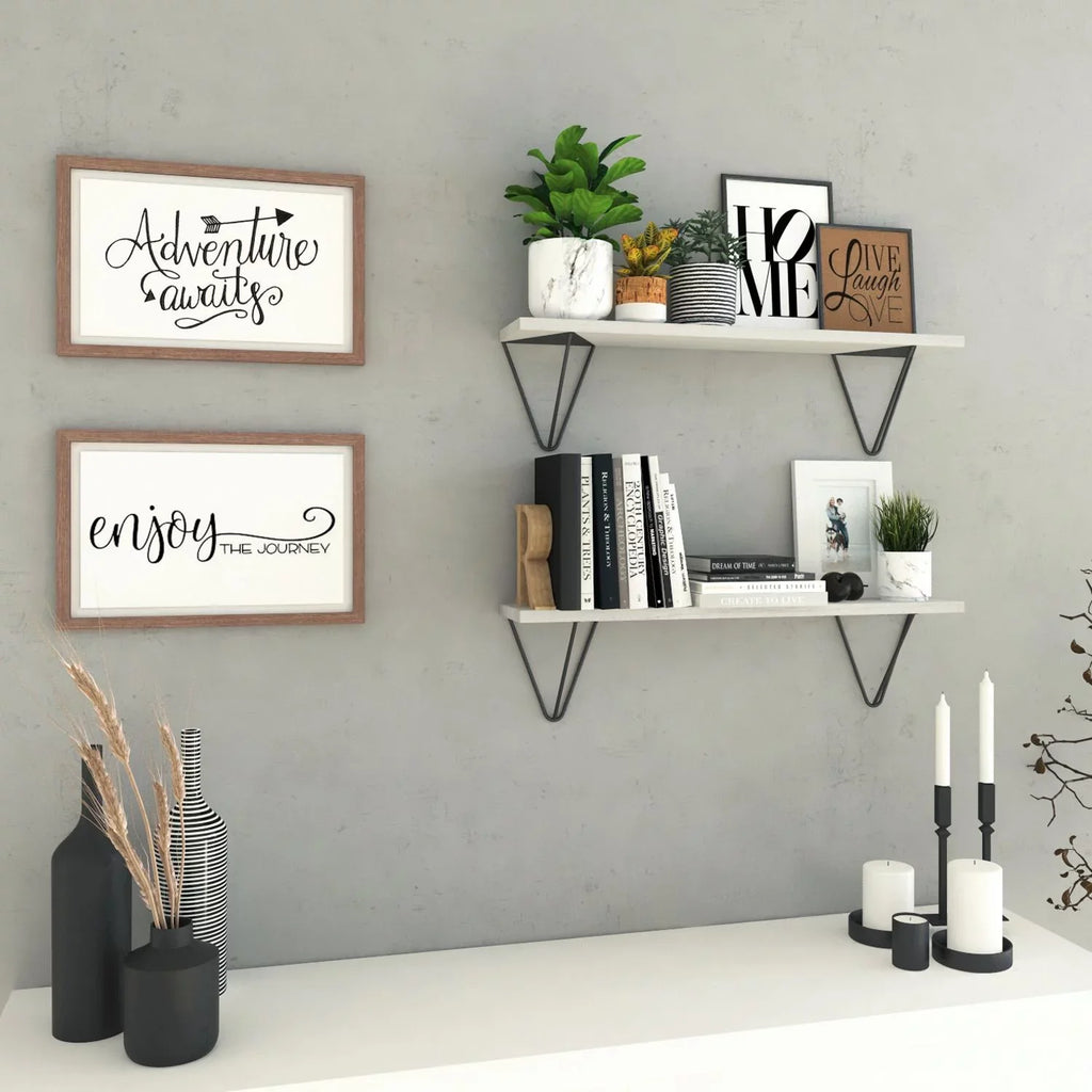 Over Floating Room Toilet Laundry Wall Shelf 24" Set Colmar Storage White, Shelves, of Bathroom Organizer The Wallniture 2