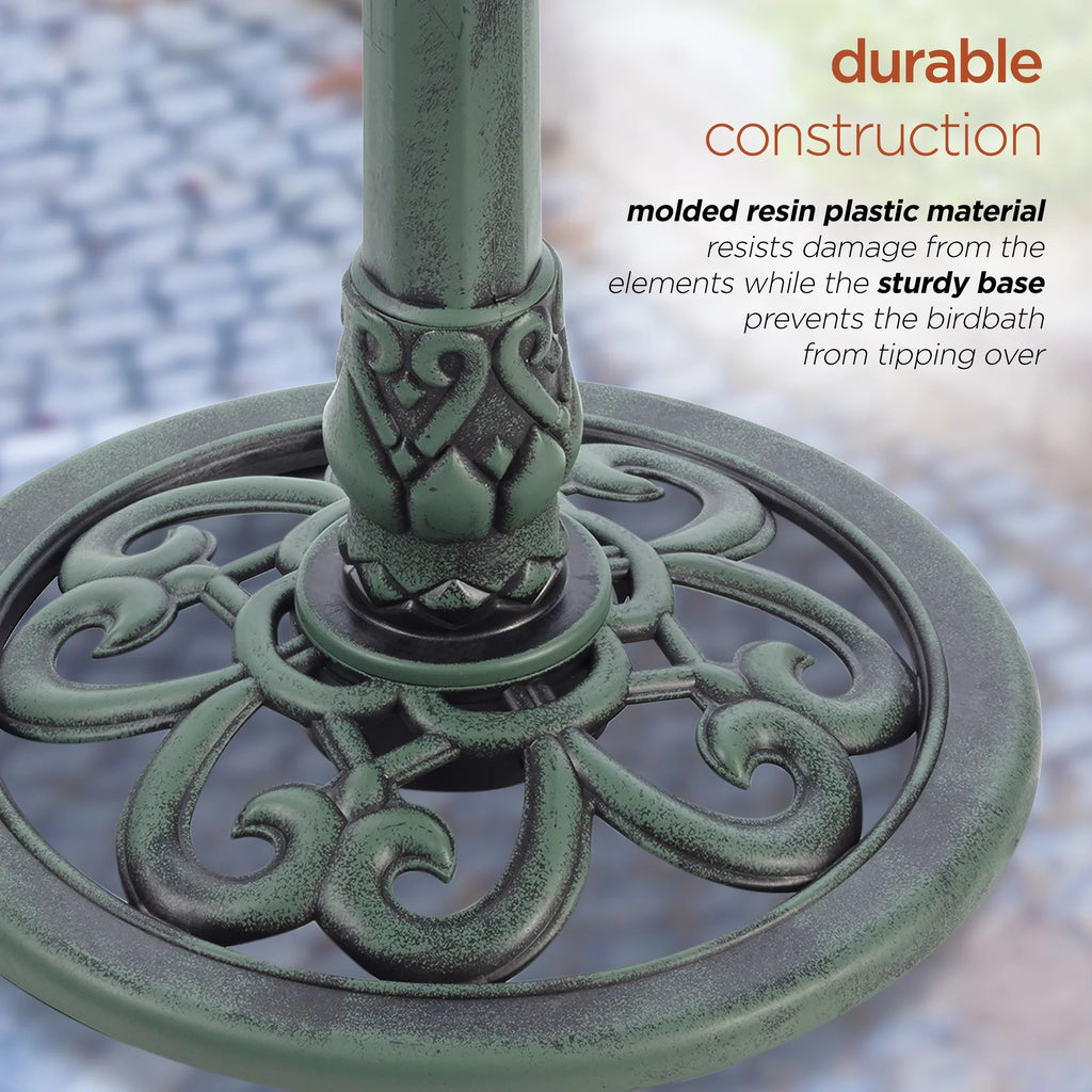 Plastic Green Pedestal Corporation Alpine Bird Fountain Bath, 3-Tier