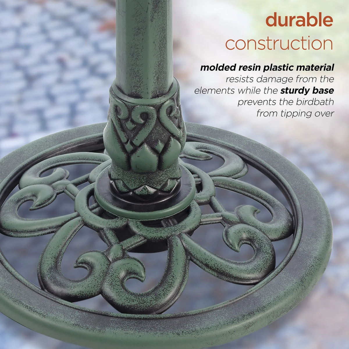 Plastic Green Pedestal Corporation Alpine Bird Fountain Bath, 3-Tier