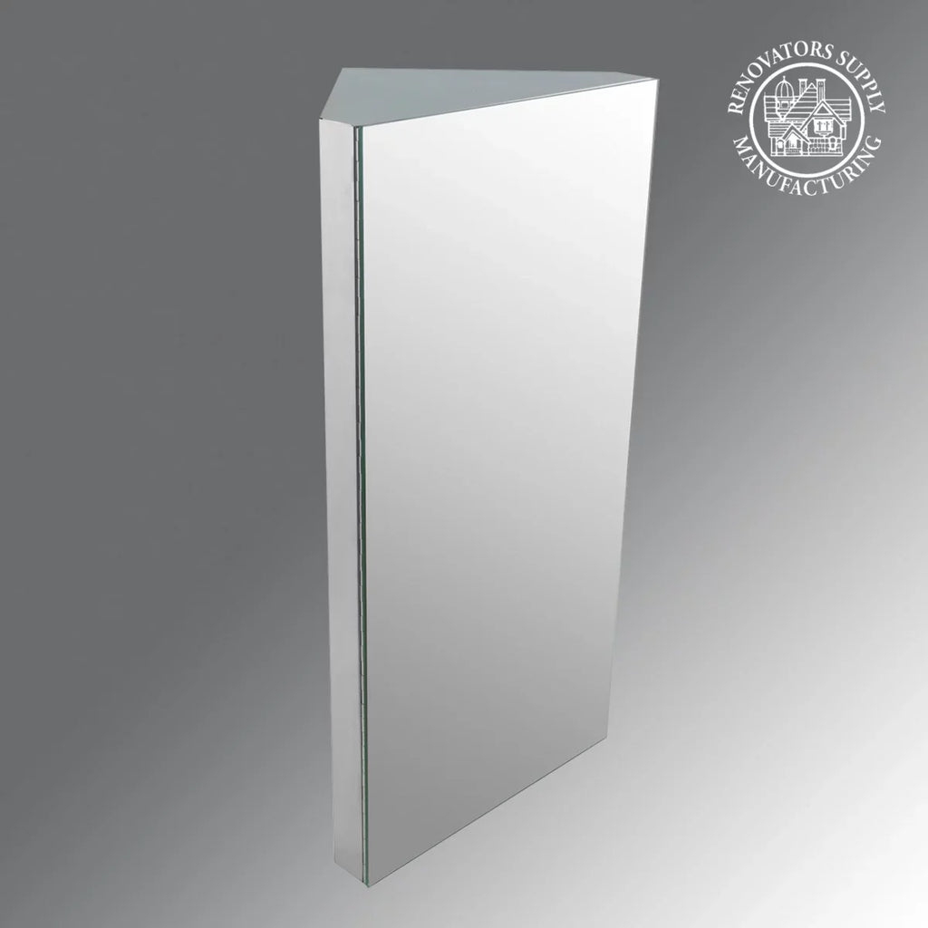 w/Mirror Cabinet Opens Corner Stainless Medicine Wall Steel Left Mount to Cabinet Shelf Renovator's Triple Supply Bathroom w/Screws