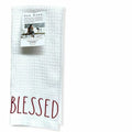 Red Rae Christmas 2 of Set Holiday BLESSED Kitchen lettering LL Towels White Dunn