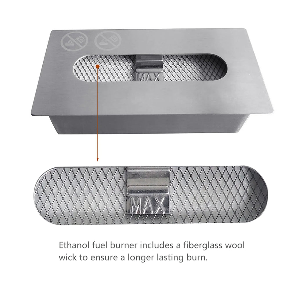 x 7.1'' Metal 8''H Bio x Ethanol Outdoor Flame Guard Skypatio Fireplace 13.98''L Tabletop Ventless with W