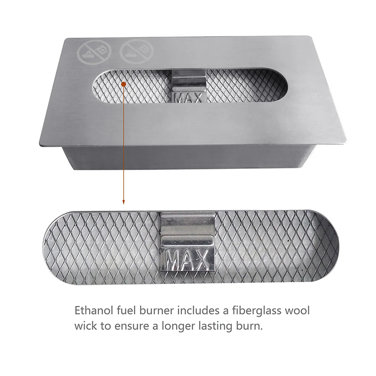 x 7.1'' Metal 8''H Bio x Ethanol Outdoor Flame Guard Skypatio Fireplace 13.98''L Tabletop Ventless with W